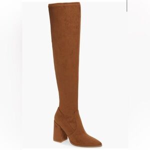 Steve Madden Tava Over The Knee Boots in Brown Suede Camel Cognac Color Size 7